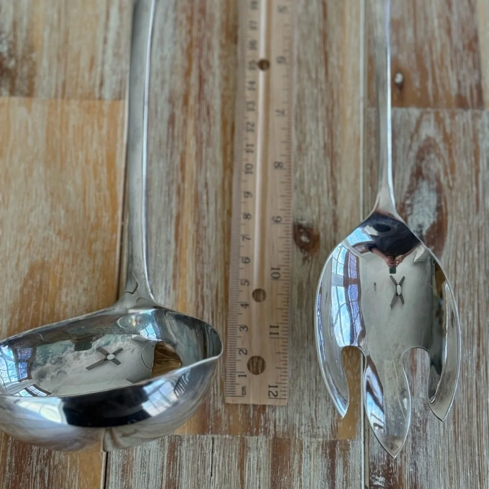 Vintage Italian Silver Plated Ladle and Serving Spoon